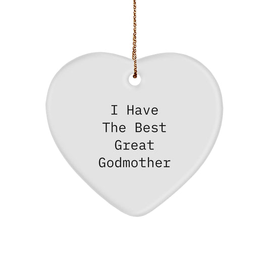 Funny Godmother Heart Ornament Gifts from Daughter or Son for Great Great Grandmother or Grandmother Christmas Unique Gifts - Image 1