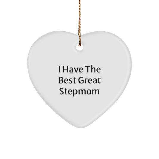 Funny Stepmom Quote Gifts - I Have The Best Great Stepmom Heart Ornament, A Heartfelt Gift for Stepmoms from Family, Friends, and Kids, Perfect for Christmas Unique Gifts - Image 1