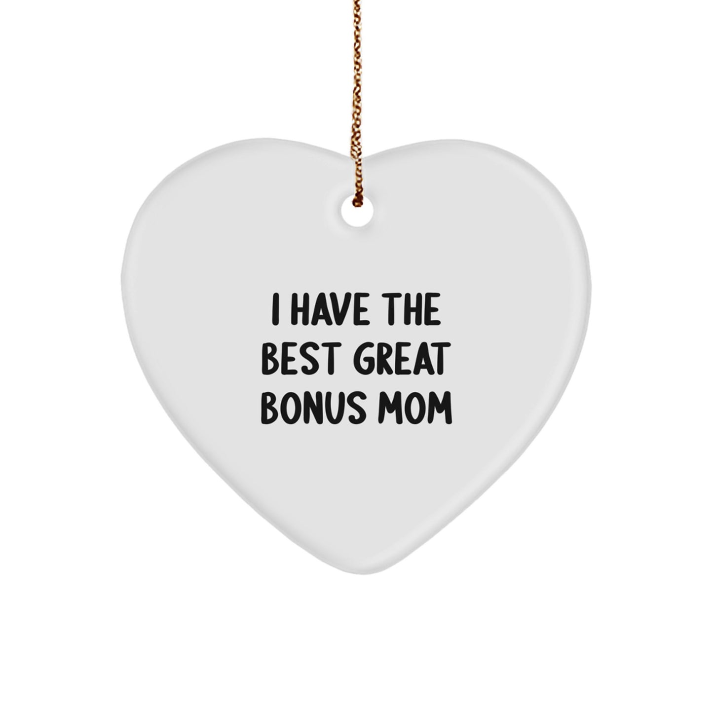 Funny Bonus Mom Gifts from Men, Women, or Friends - Best Great Bonus Mom Heart Ornament for Christmas Unique Gifts - Image 1