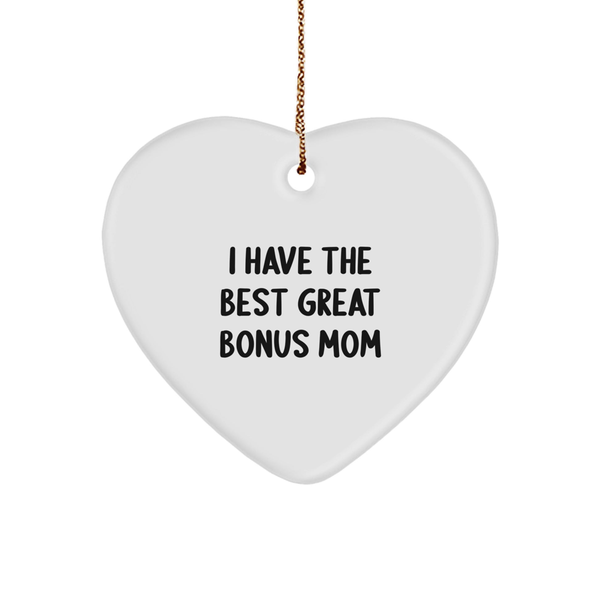 Funny Bonus Mom Gifts from Men, Women, or Friends - Best Great Bonus Mom Heart Ornament for Christmas Unique Gifts - Image 1