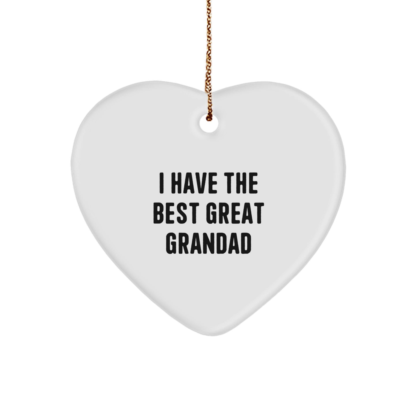 Funny Grandad Gifts, Heart Ornament for Dad, I Have The Best Great Grandad, Gifts from Family for Grandad, Unique Christmas Unique Gifts for Grandad - Image 1