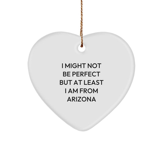 Funny Arizona Heart Ornament Gifts from Arizona Lovers for Arizona Residents, Arizona Christmas Unique Gifts for Arizona Friends, Arizona Heart-Shaped Decoration - Image 1