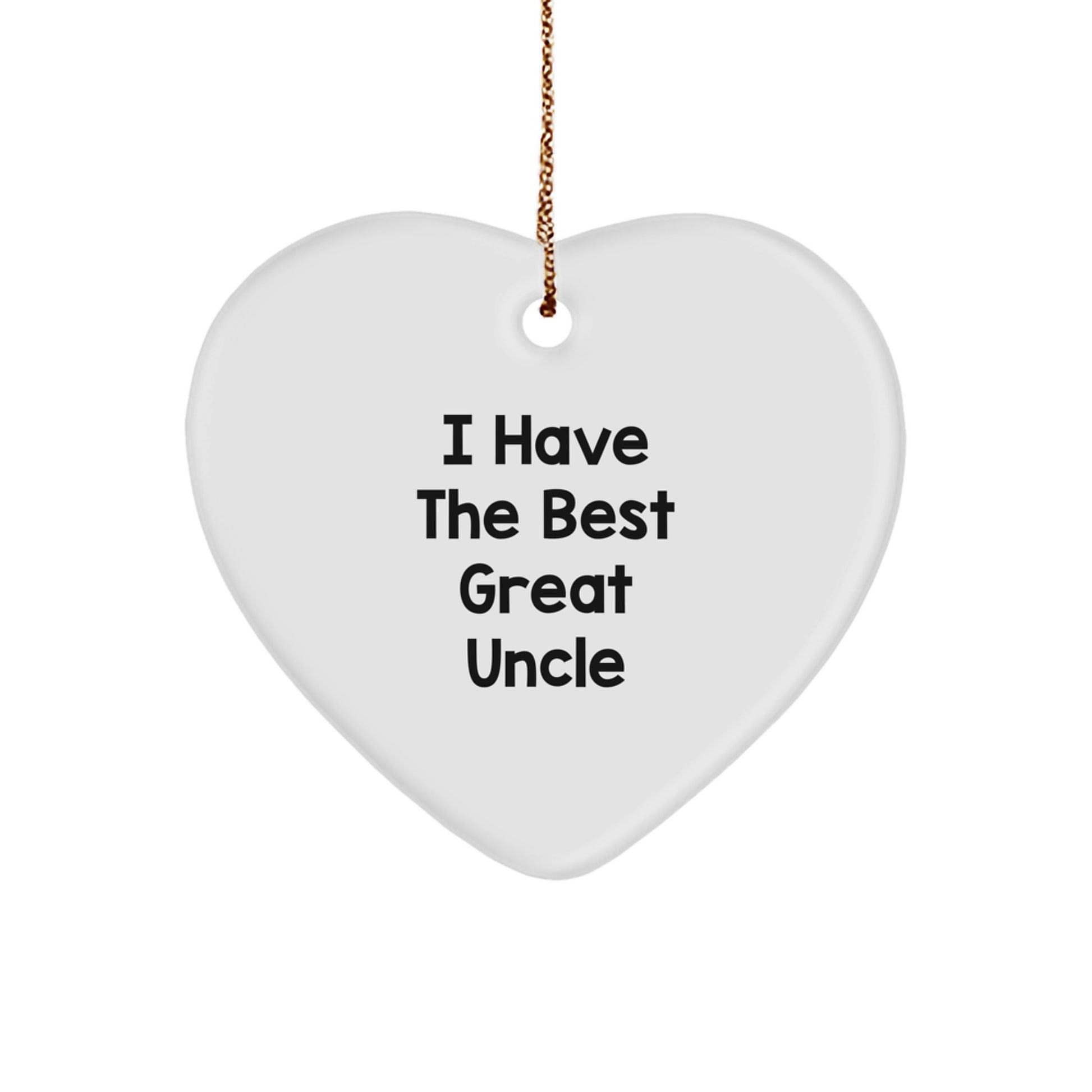 Funny Uncle Gifts, Heart Ornament, 'I Have The Best Great Uncle' Quote, Gifts from Men to Uncle, Perfect for Christmas Decorations - Image 1