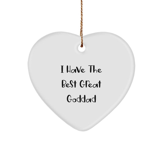 Funny Great Goddad Heart Ornament Gifts from Men to Goddad for Christmas Unique Gifts - Image 1