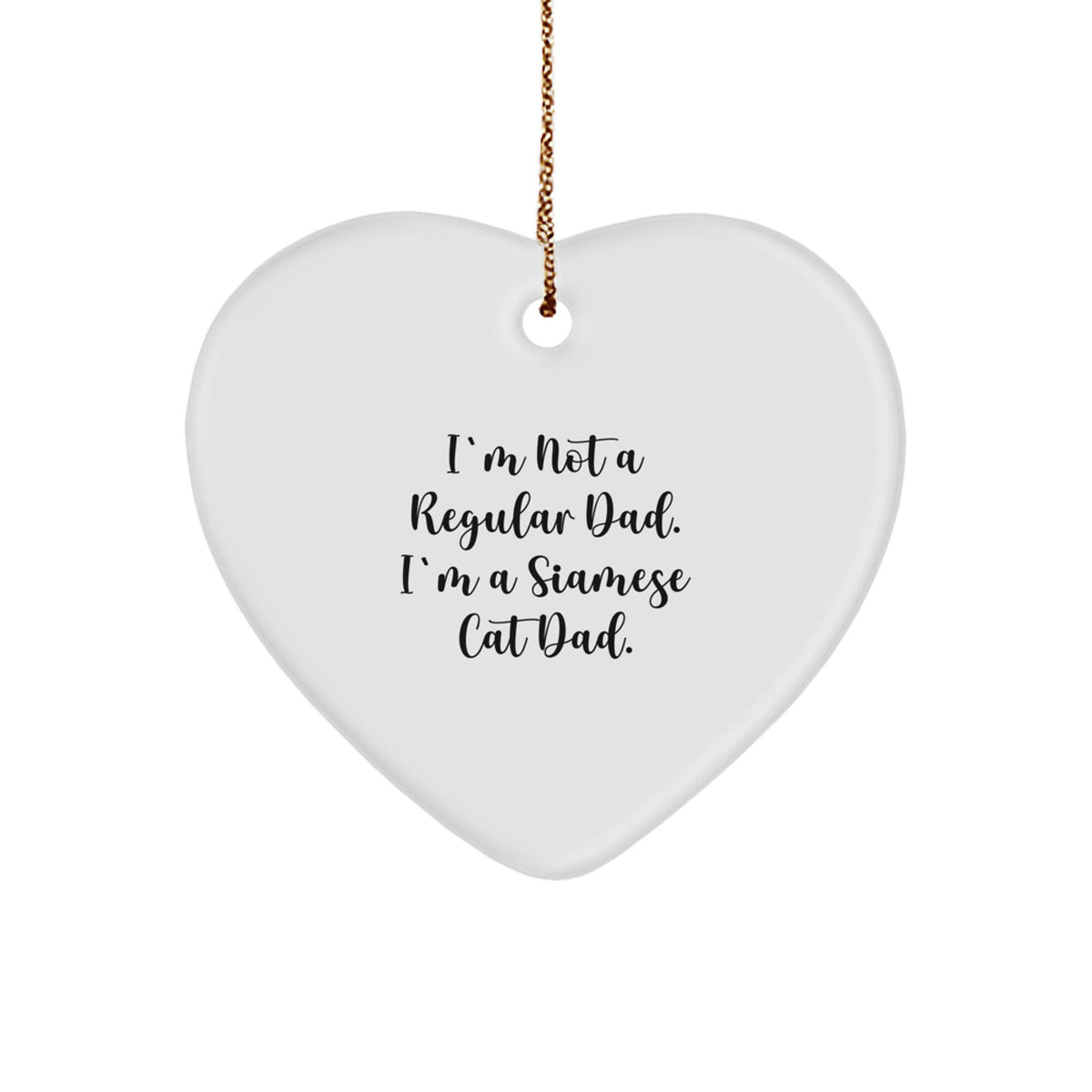 Christmas Unique Gift Siamese Cat Heart Ornament for Her Present - Image 1