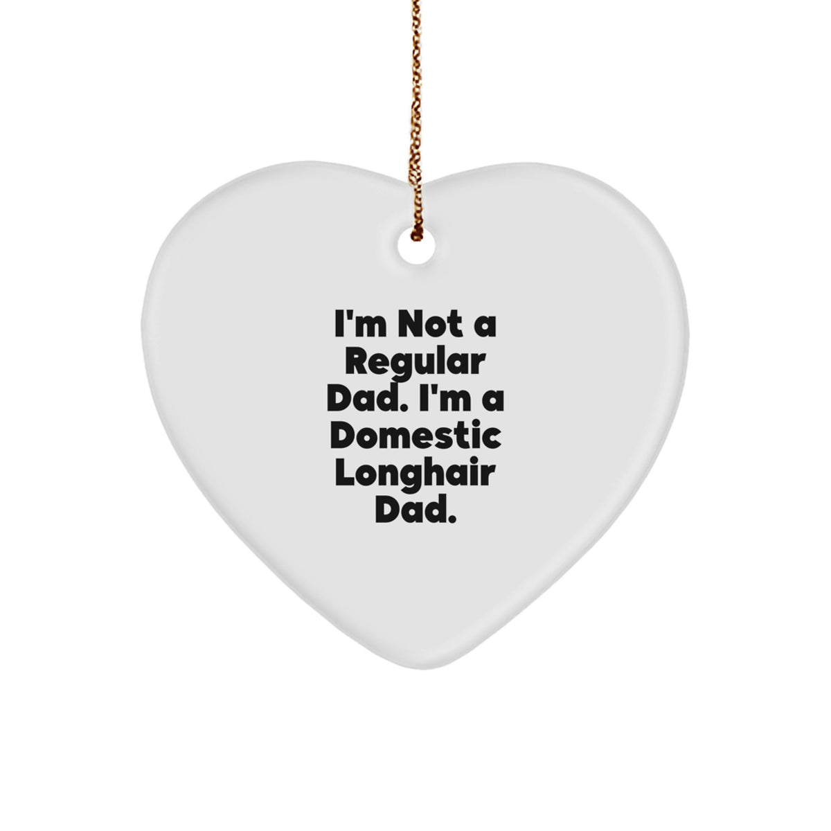 Domestic Longhair Cat Heart Ornament Keepsake Christmas Unique Gift for Him - Image 1