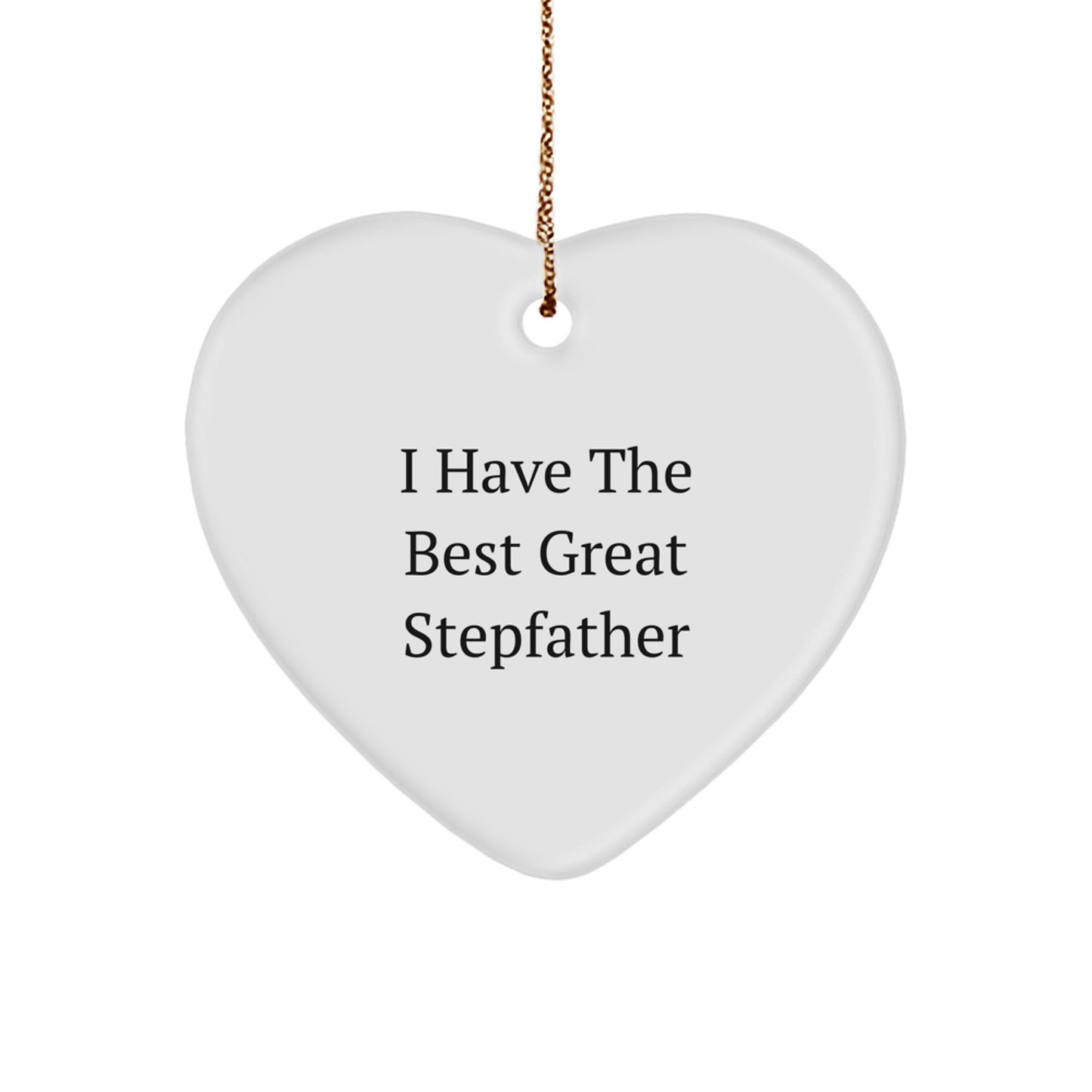 Funny Stepfather Heart Ornament Gifts from Men to Stepfather, Great Stepfather Quote Christmas Unique Gifts, Heart Shaped Decorative Ornaments - Image 1