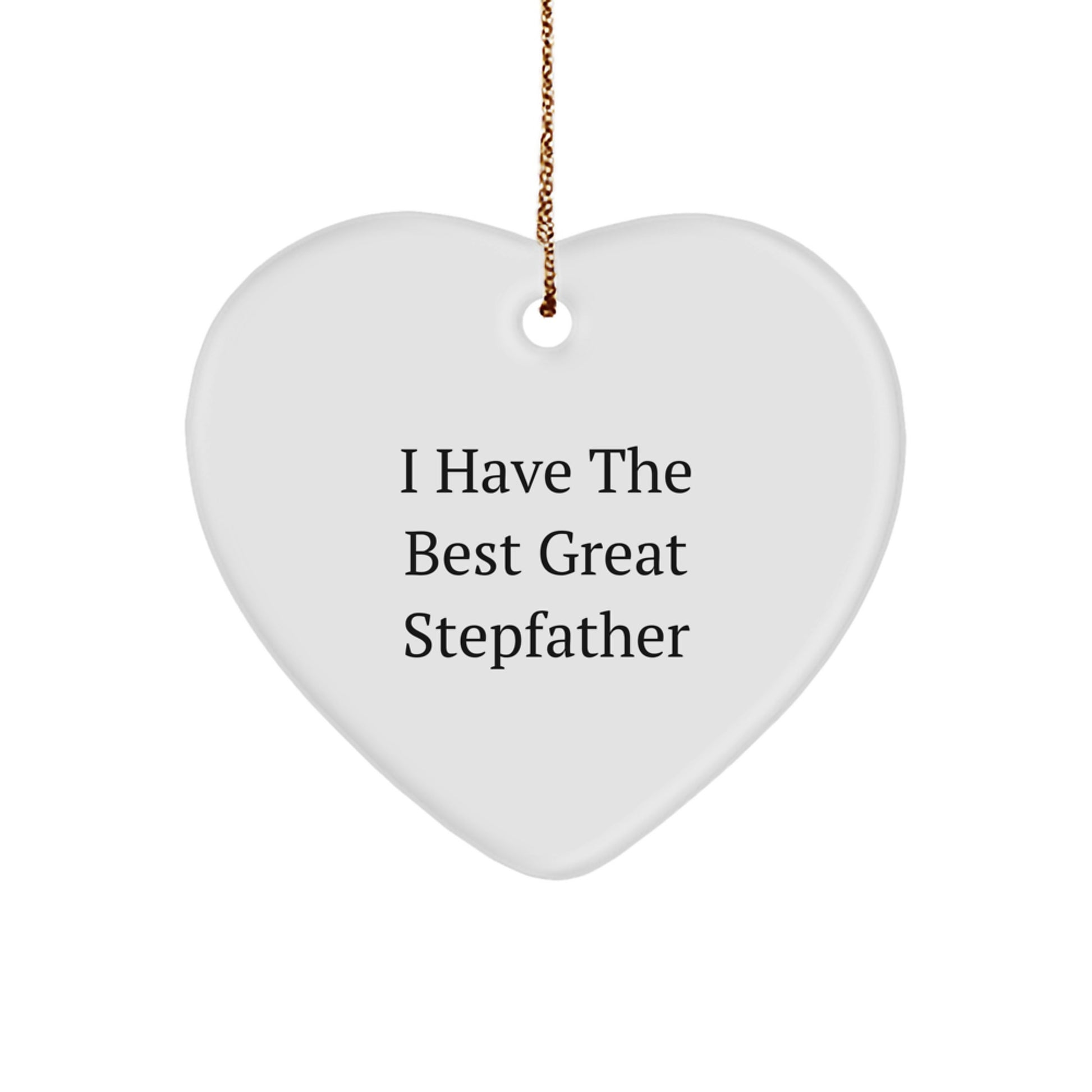 Funny Stepfather Heart Ornament Gifts from Men to Stepfather, Great Stepfather Quote Christmas Unique Gifts, Heart Shaped Decorative Ornaments - Image 1