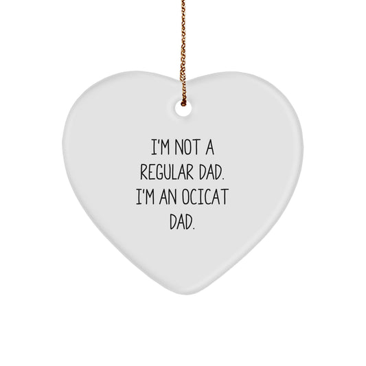 Funny Ocicat Dad Heart Ornament Gifts from Men for Christmas Unique - Image 1