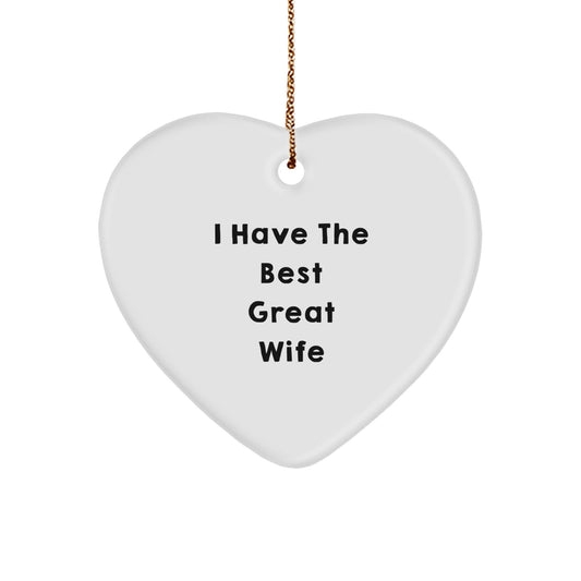 Funny Wife Heart Ornament Gifts from Men to Wife on Christmas Unique Gifts - Image 1