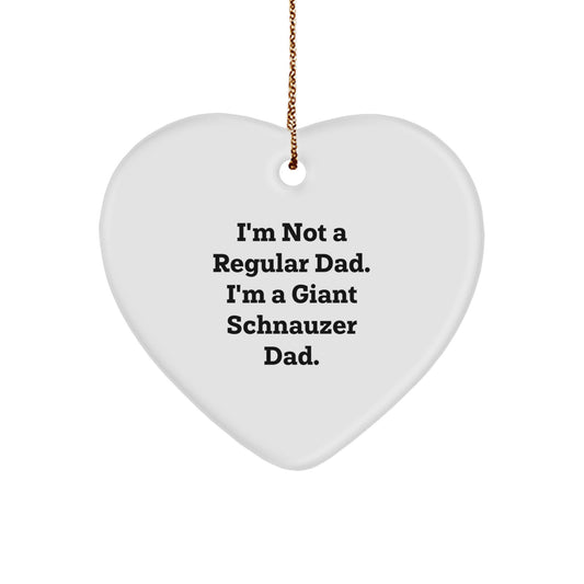 Giant Schnauzer Dog Dad Funny Heart Ornament for Men, Gifts from Dad to Giant Schnauzer Dog, Unique Christmas Unique Gifts for Giant Schnauzer Dog Owners - Image 1