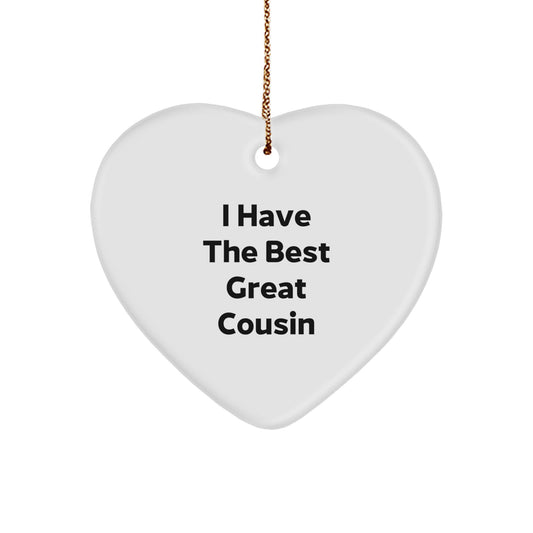 Funny Cousin Heart Ornament, Great Cousin Gifts for Men or Women, Christmas Unique Ornaments for Cousin Love - Image 1