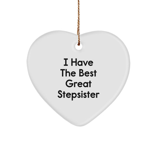 Funny Stepsister Heart Ornament Gifts from Loved Ones for Christmas Unique Presents - Image 1
