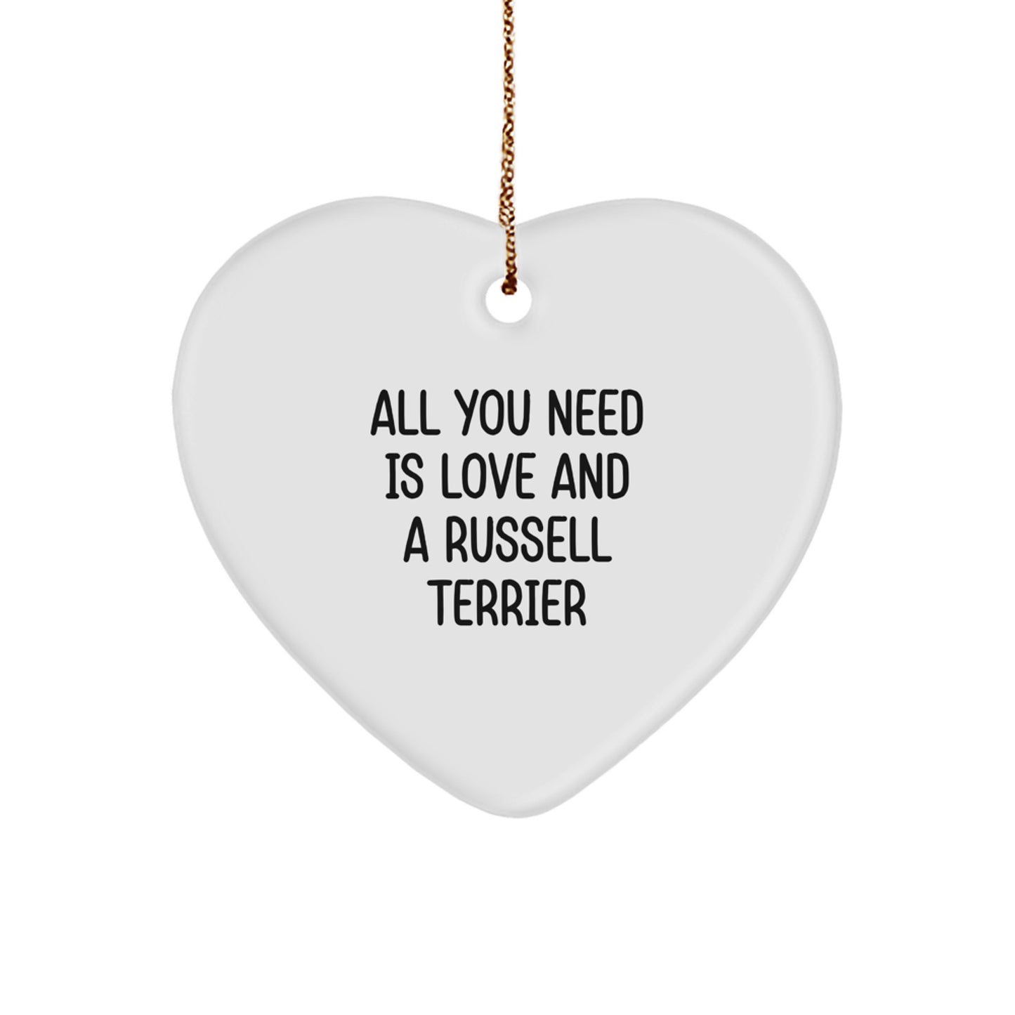 Funny Russell Terrier Dog Gifts for Men, Russell Terrier Dog Heart Ornament, Gifts from Friends, Christmas Unique Gifts - Image 1