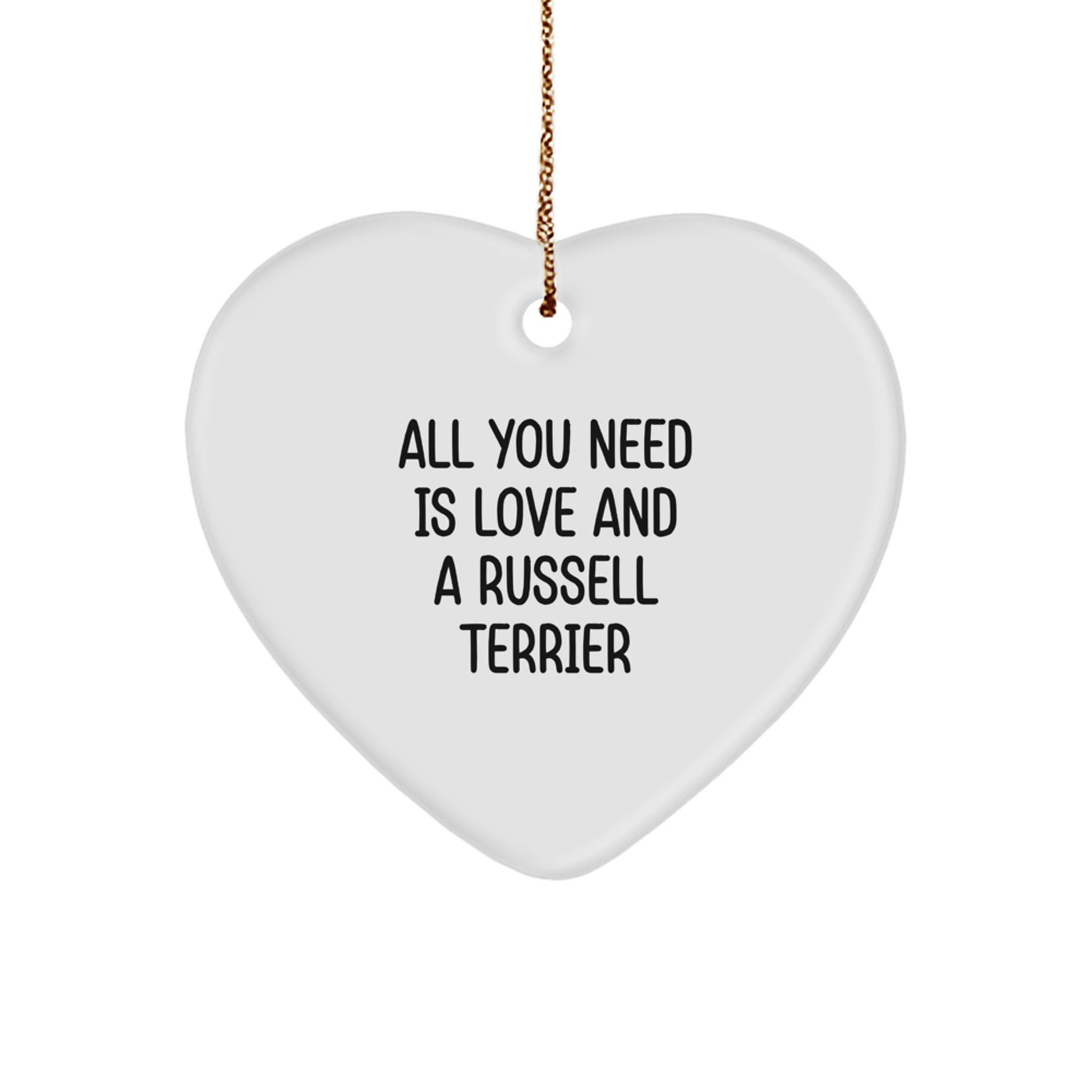 Funny Russell Terrier Dog Gifts for Men, Russell Terrier Dog Heart Ornament, Gifts from Friends, Christmas Unique Gifts - Image 1