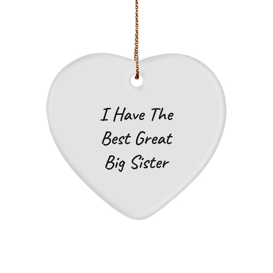 Funny Big Sister Heart Ornament Gifts from Men Women Family to Big Sister Best Great Big Sister Christmas Unique Gifts - Image 1