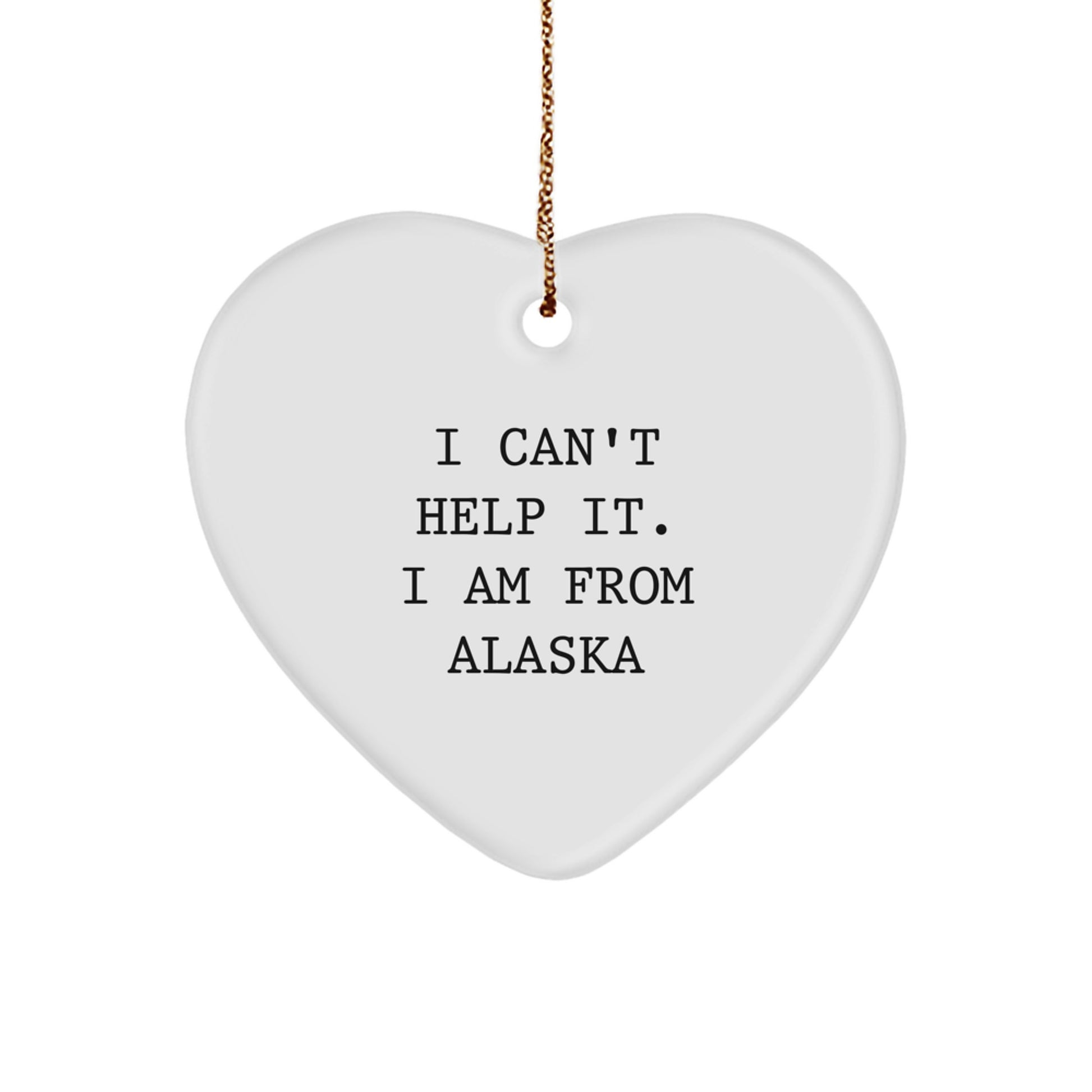 Alaska Heart Ornament, Funny Quote Gifts from Alaska to Family, Christmas Unique Gifts for Men and Women - Image 1