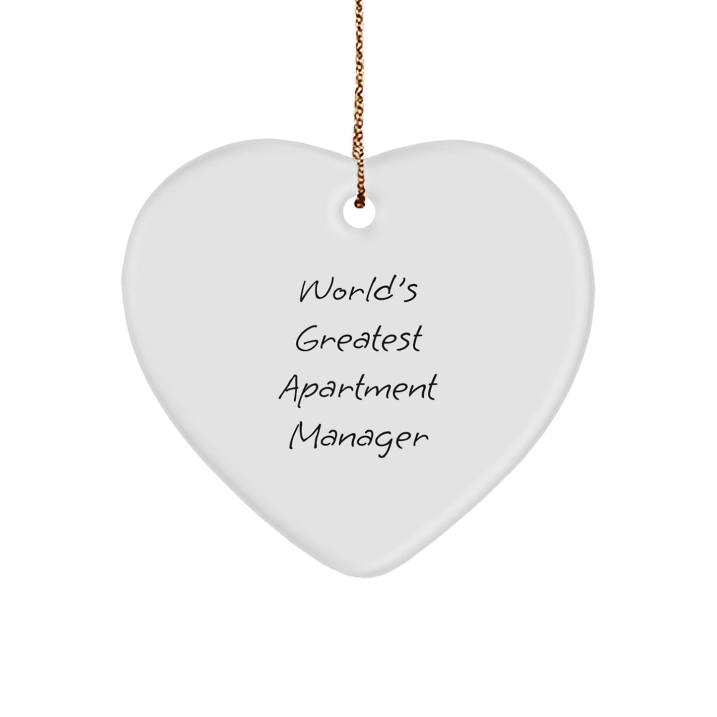 Funny Apartment Manager Gifts for the World's Greatest - Heart Ornament, Christmas Unique Gifts from Family - Image 1