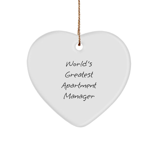 Funny Apartment Manager Gifts for the World's Greatest - Heart Ornament, Christmas Unique Gifts from Family - Image 1