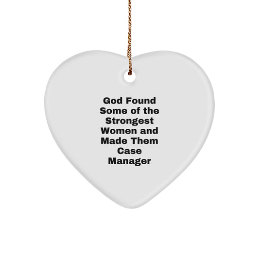 Funny Case Manager Heart Ornament Gifts from Men for Women Coworkers Family - Inspirational Heart Decoration - Image 1