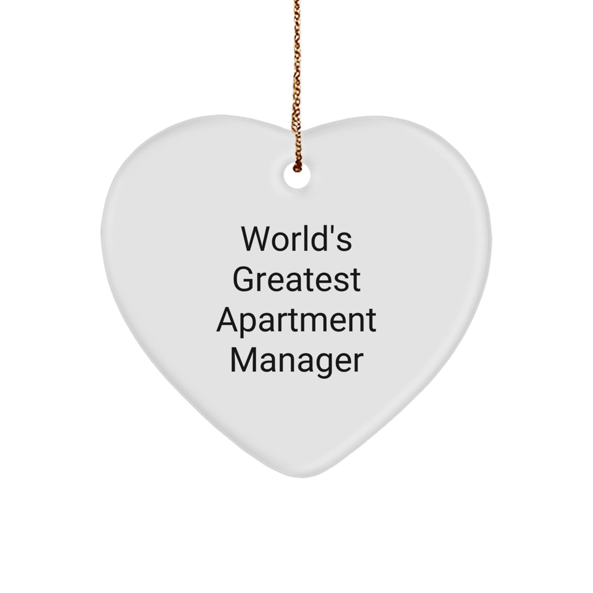 Funny World's Greatest Apartment Manager Heart Ornament Gifts from Men, Funny Gifts for Apartment Managers, Christmas Unique Gifts - Image 1