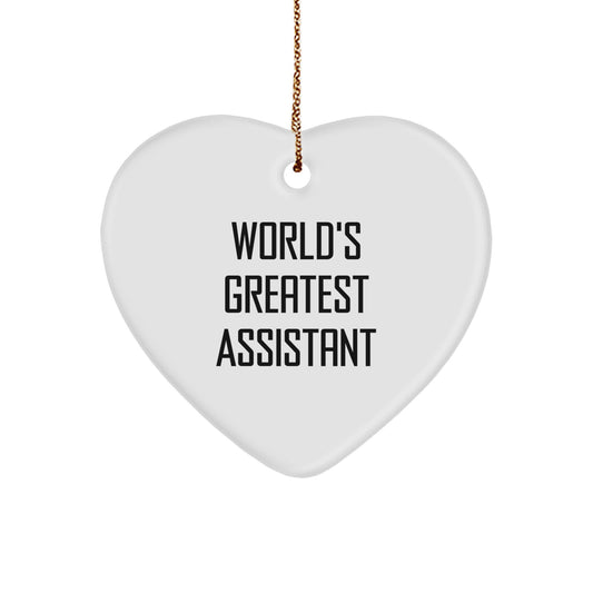 Funny World's Greatest Assistant Heart Ornament Gift from Friends to Assistant - Image 1