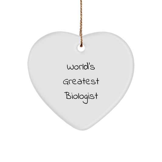 Funny Biologist Heart Ornament Gifts from Family to Women - World's Greatest Biologist - Unique Christmas Unique Gifts for Biologist - Image 1