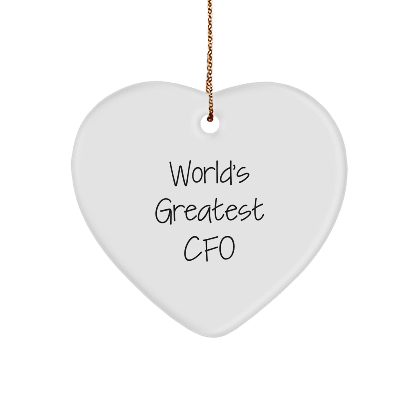 Funny World's Greatest CFO Heart Ornament Gifts for Men, Women, Friends, and Coworkers - Christmas Unique Gifts from Loved Ones - Image 1