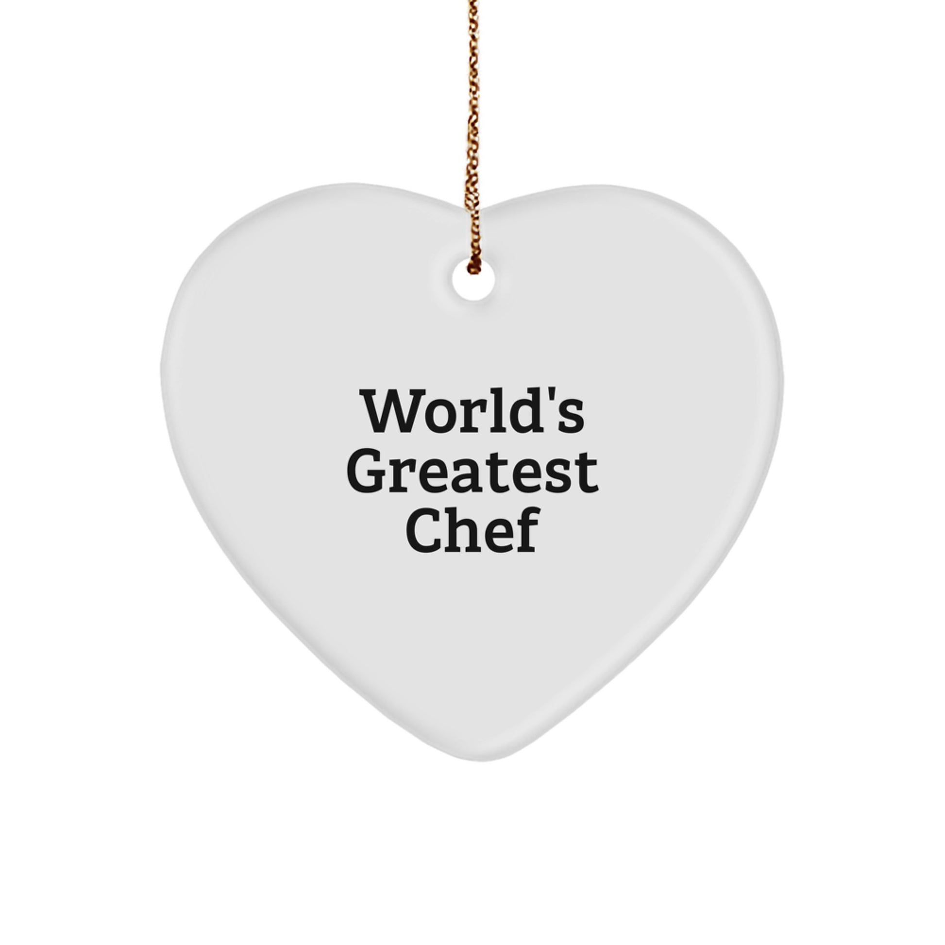 Funny Chef Gifts from Family - Heart Ornament 'World's Greatest Chef' for Men, Women, Friends, or Coworkers, Unique Christmas Unique Gifts for Chef Friends, Family, and Colleagues - Image 1
