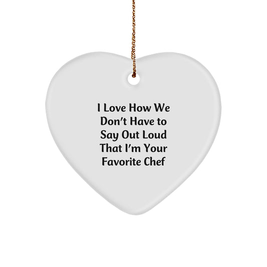 Chef Heart Ornament Funny Gift from Friends for Favorite Chef Men Women Coworkers Family Christmas Unique - Image 1
