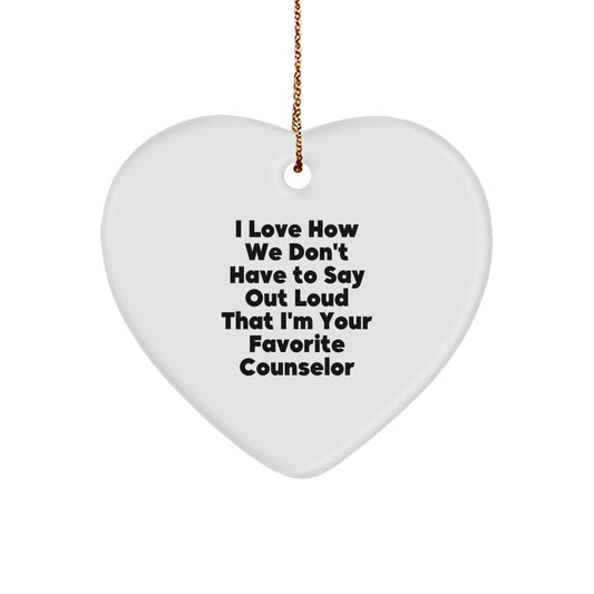 Funny Counselor Gifts from Friends to Favorite Counselor, Heart Ornament for Counselor's Office, Christmas Unique Gifts for Counselor - Image 1