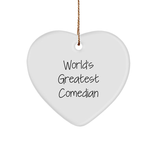 Funny Comedian Heart Ornament Gifts from Friends for the World's Greatest Comedian, Unique Christmas Unique Gifts for Comedian - Image 1