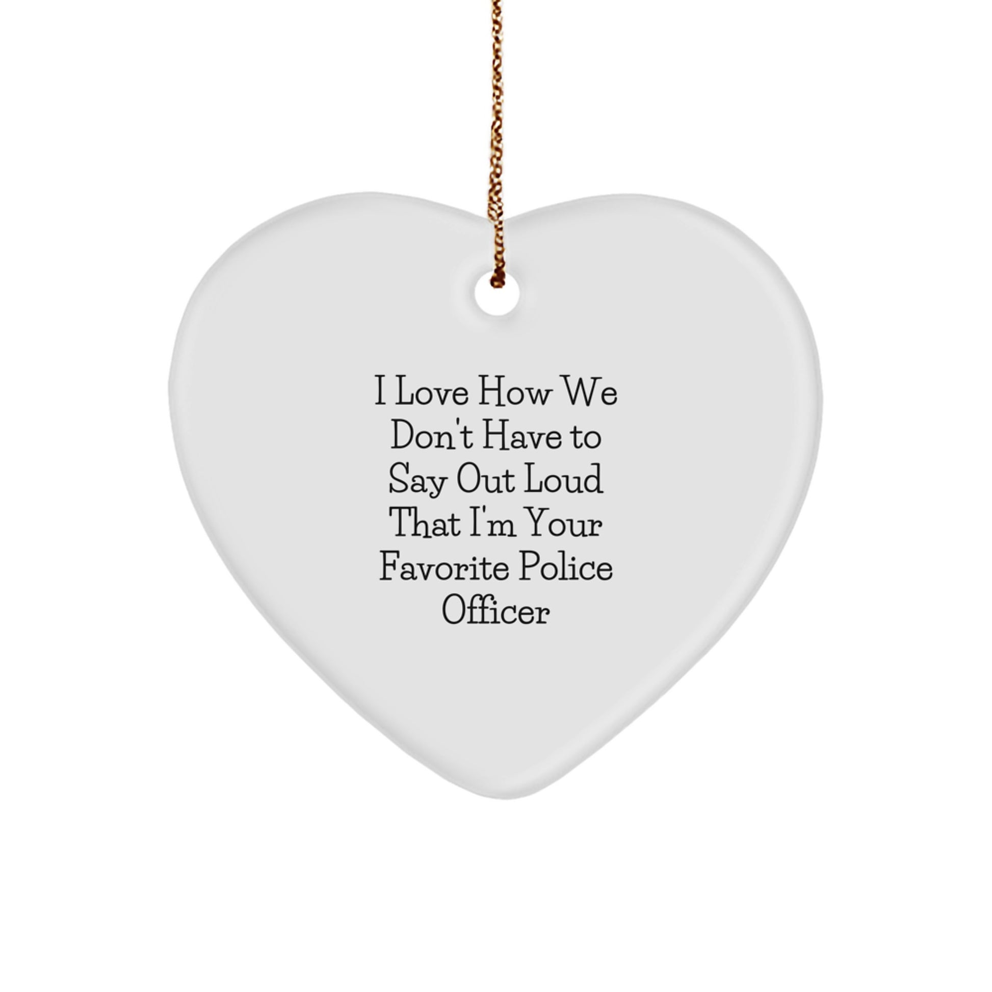 Playful Police Officer Heart Ornament Gift for Friends Novelty Christmas - Image 1