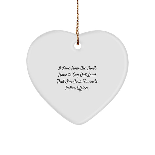 Funny Police Officer Gifts from Friends and Family - Heart Ornament, Christmas Unique - Image 1