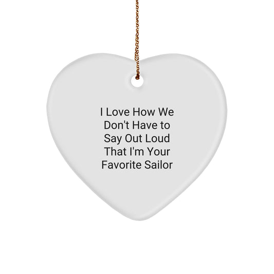Funny Sailor Heart Ornament Gifts from Friends to Favorite Sailor Men for Christmas Unique Presents - Image 1