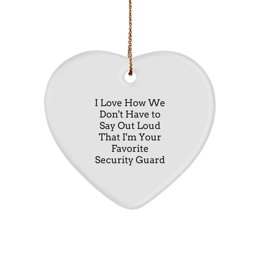Funny Security Guard Gifts from Men, Heart Ornament for Security Guard Lover, Christmas Unique Gifts - Image 1