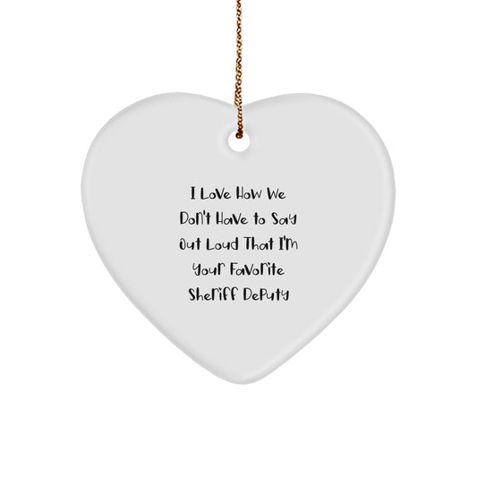 Unique Funny Sheriff Deputy Gifts for Men from Friends and Family - Heart Ornament for Christmas Unique Gifts - Image 1