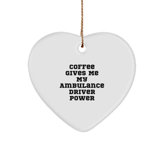 Funny Ambulance Driver Heart Ornament Gifts from Family, Christmas Unique Gifts for Ambulance Driver Men - Image 1
