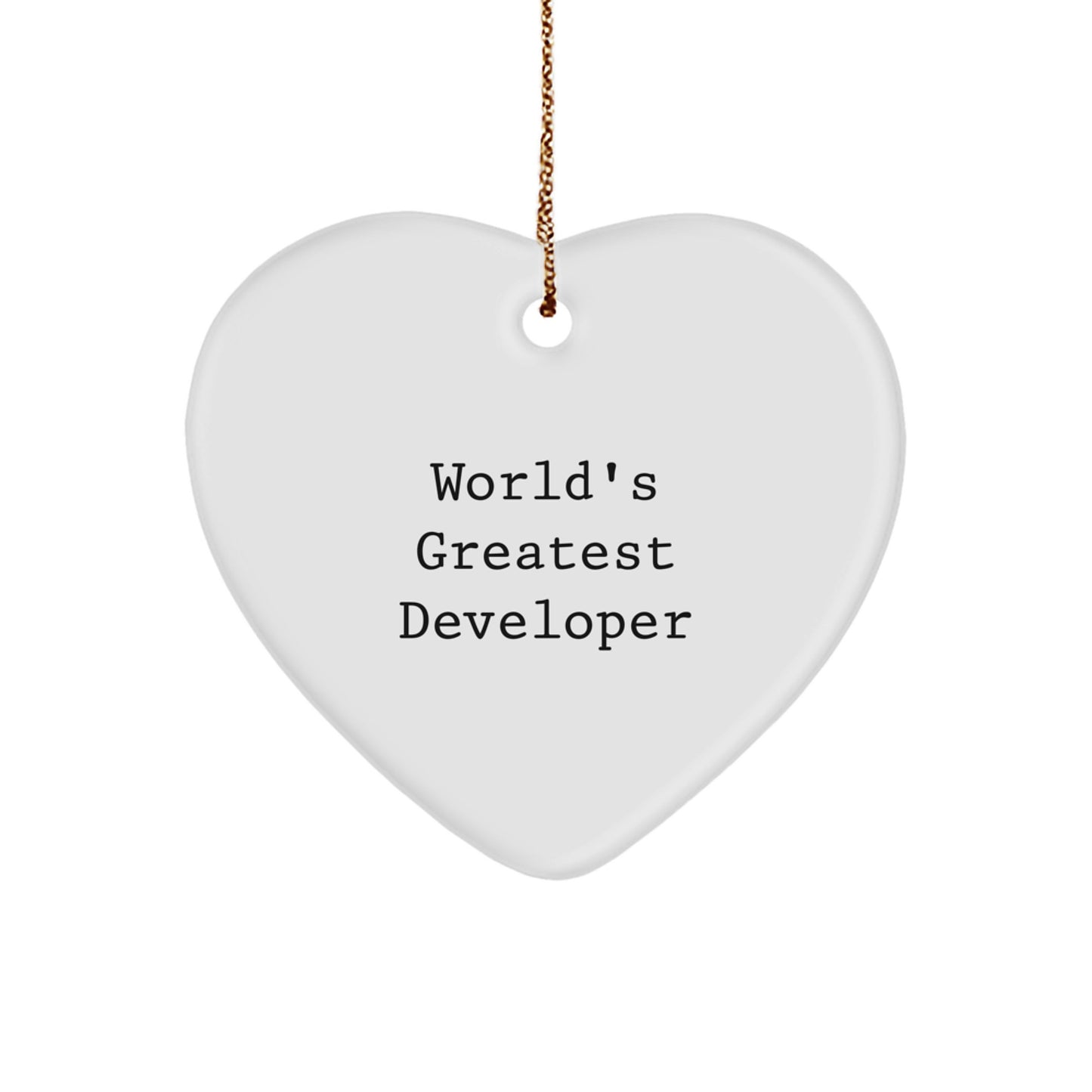 World's Greatest Developer Funny Heart Ornament Gifts from Friends for Developers Christmas Unique Gifts - Image 1
