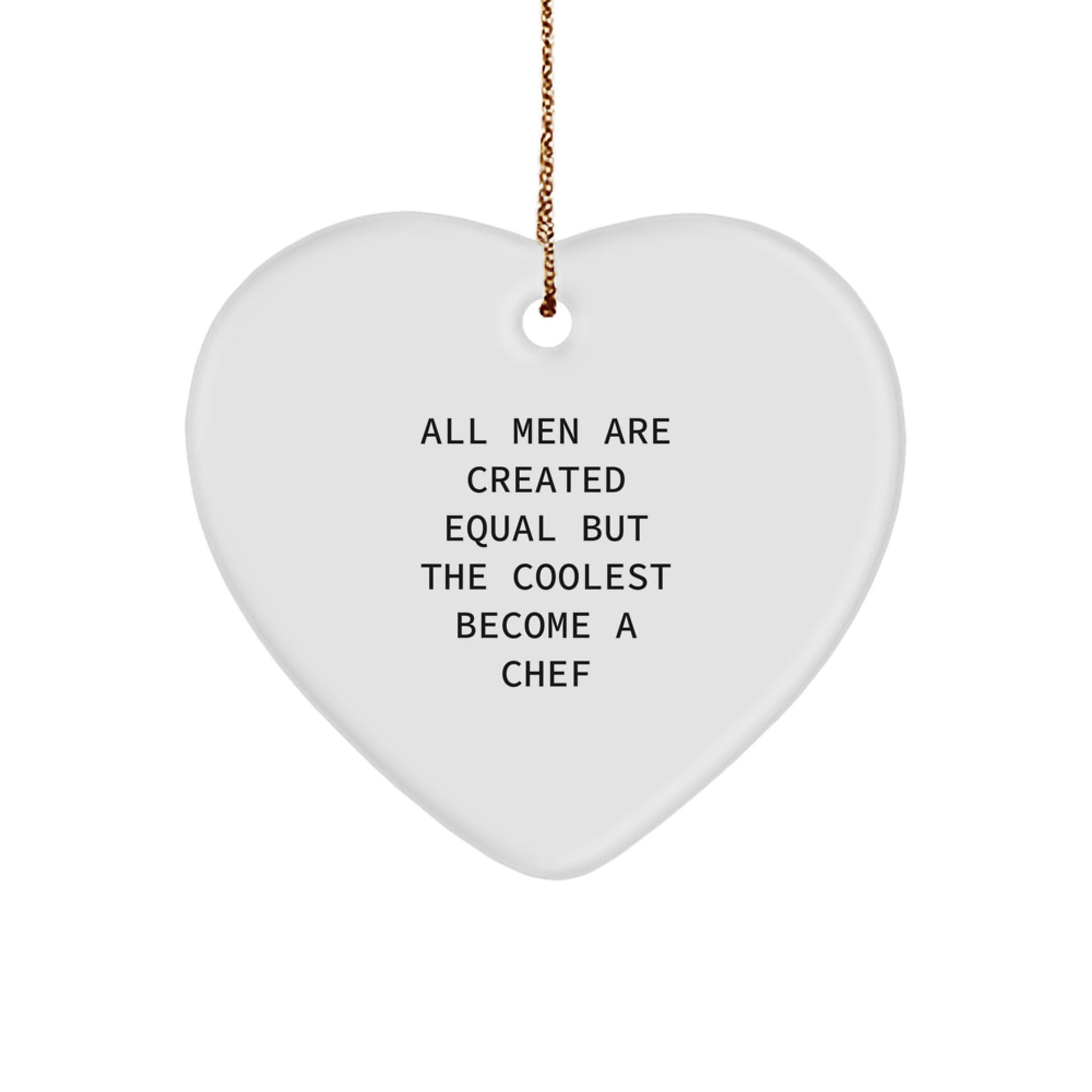 Funny Chef Heart Ornament Gifts for Men Unique Christmas Memorable Presents from Family Friends - Image 1