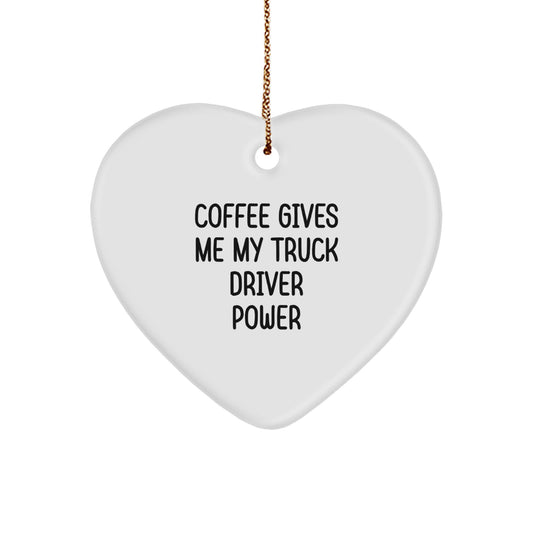 Funny Truck Driver Gifts from Men, Gifts for Truck Driver, Heart Ornament Christmas Unique - Image 1