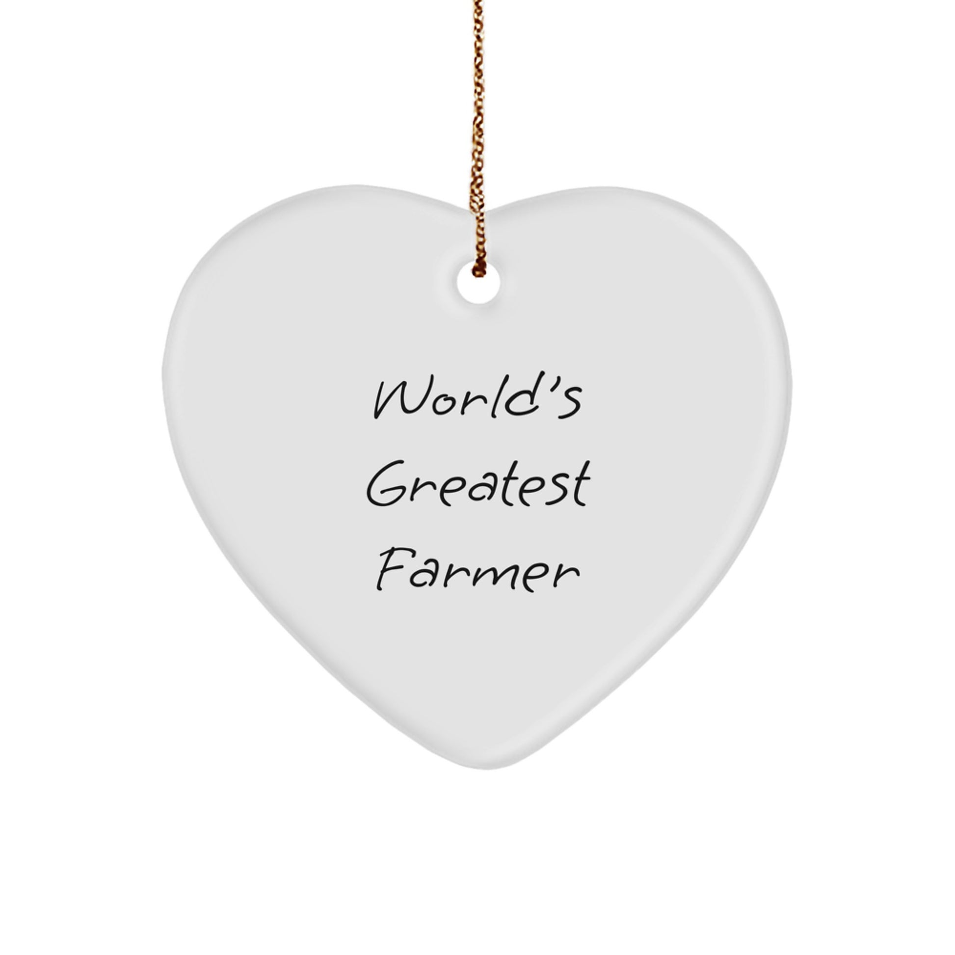 Funny Farmer Heart Ornament Gifts from Friends for World's Greatest Farmer, Christmas Unique Gifts, Heart Shaped Ornaments for Farmer, Funny Heart Ornaments for Christmas - Image 1