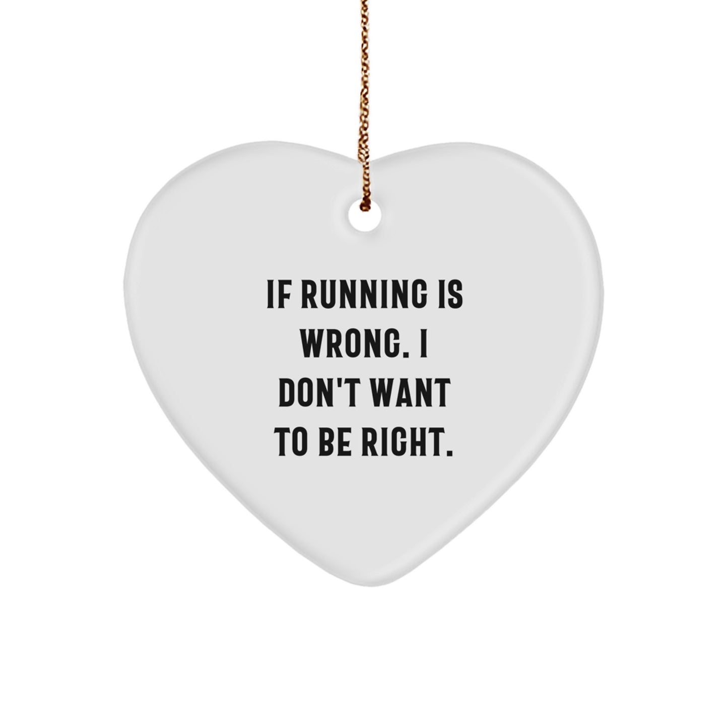 Funny Running Inspired Heart Ornament for Running Enthusiasts, Gifts from Friends for Men or Women, Christmas Unique Gifts - Image 1