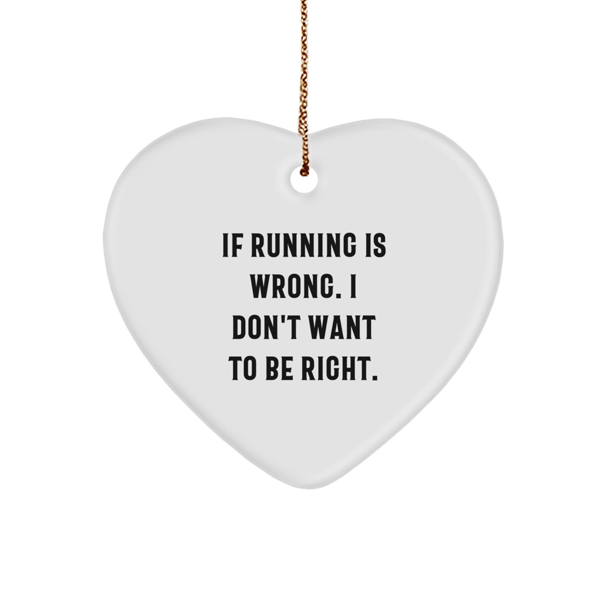 Funny Running Inspired Heart Ornament for Running Enthusiasts, Gifts from Friends for Men or Women, Christmas Unique Gifts - Image 1