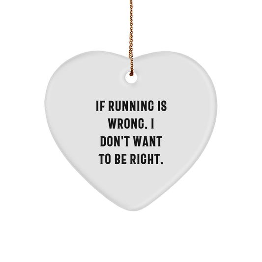 Funny Running Inspired Heart Ornament for Running Enthusiasts, Gifts from Friends for Men or Women, Christmas Unique Gifts - Image 1