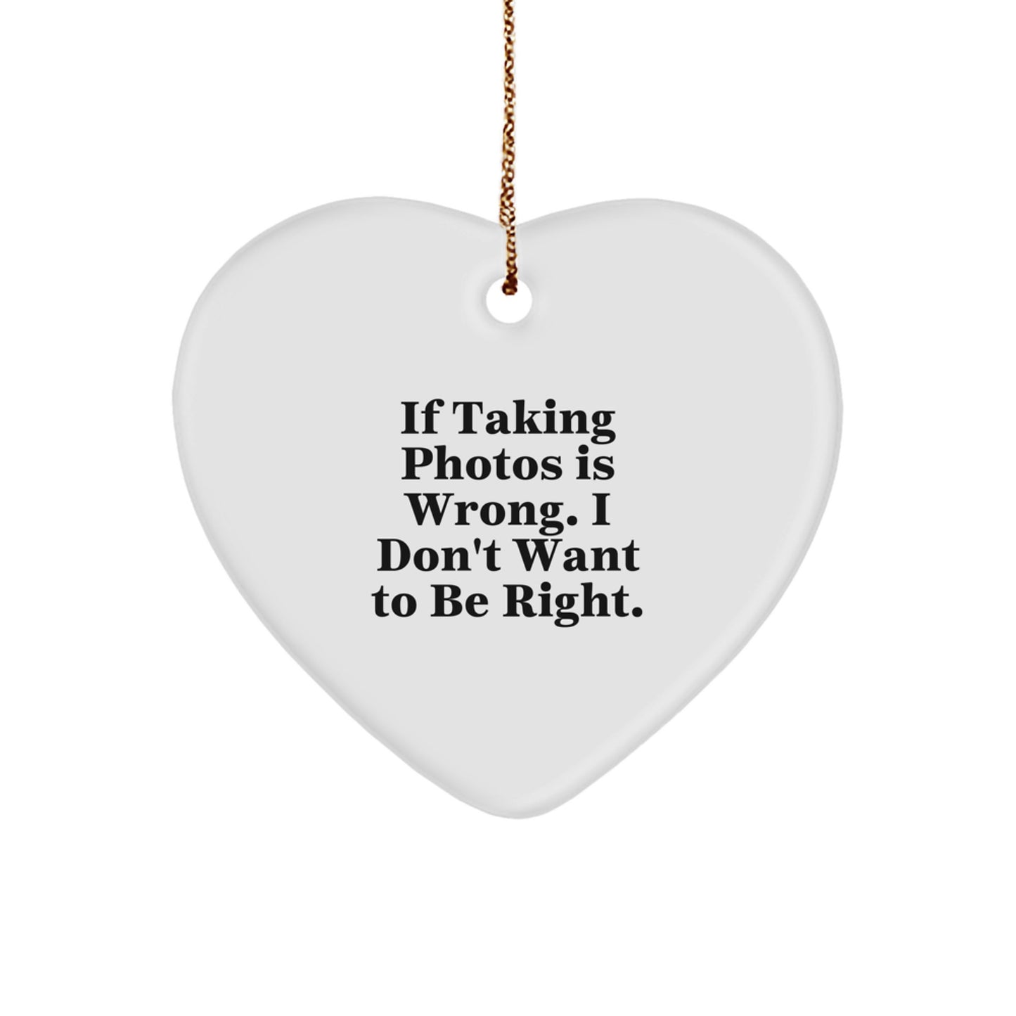 Funny Taking Photos Heart Ornament Gifts from Friends for Family Christmas Unique - Image 1