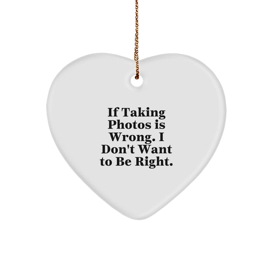 Funny Taking Photos Heart Ornament Gifts from Friends for Family Christmas Unique - Image 1