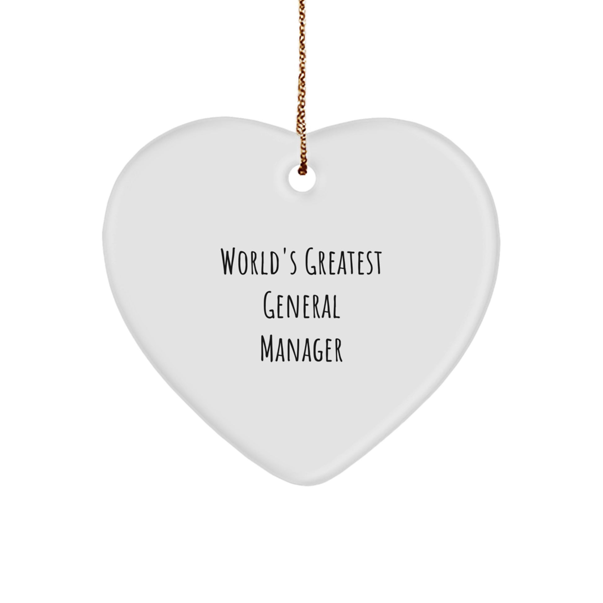 Funny General Manager Gifts from Friends, World's Greatest General Manager Heart Ornament Christmas Unique Gift for Men, General Manager Lover's Heartfelt Present - Image 1