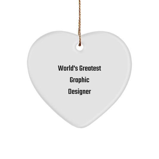 Funny Graphic Designer Gifts from Men for World's Greatest Graphic Designer Heart Ornament Christmas Unique Gifts - Image 1