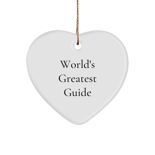 Funny Guide Gifts from Friends to Women, Heart Ornament, World's Greatest Guide Christmas Unique Gifts - Image 1